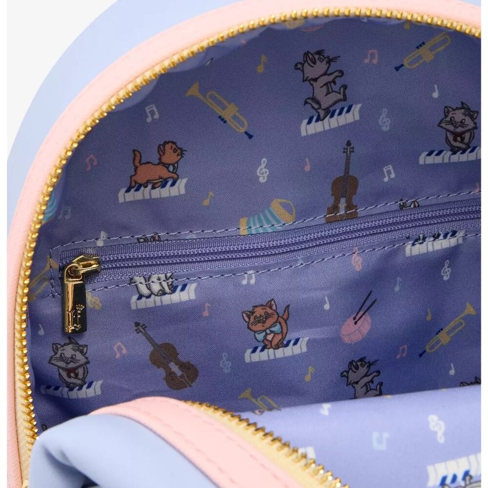 Loungefly Disney The Aristocats Kittens Piano Mini Backpack and Wallet NWT - Picture 5 of 9